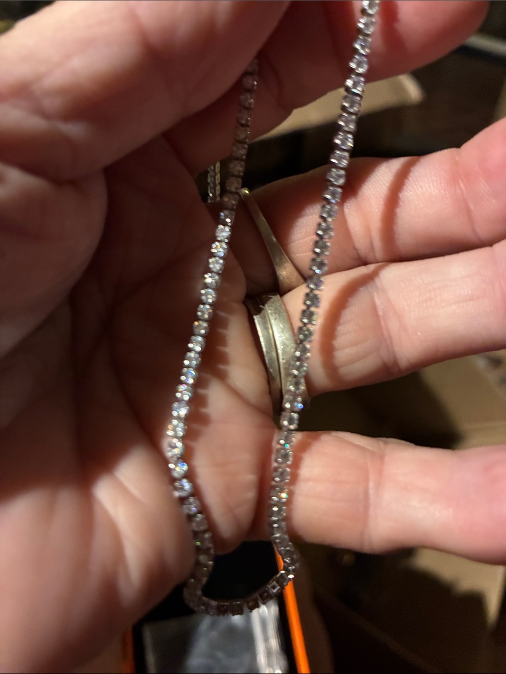 Classic Silver Tennis Necklace with Clear Stones